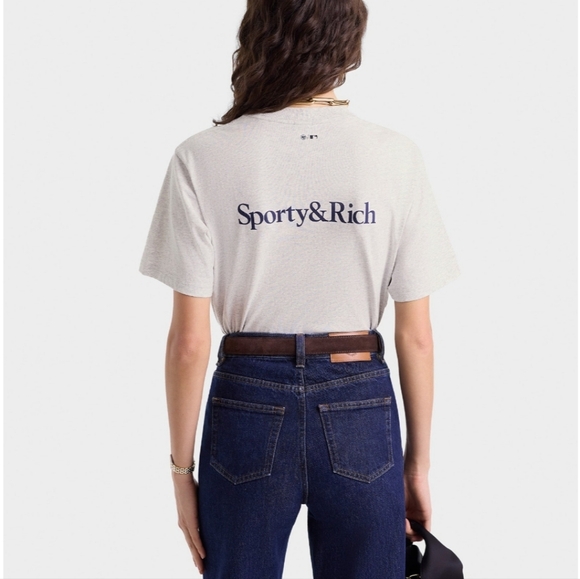 Sporty & Rich Dodgers Serif Tee In Heather Grey S NWT - Picture 5 of 15